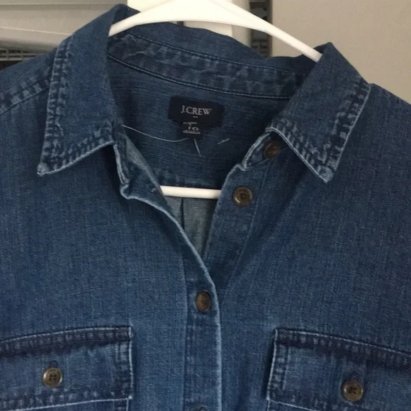 J. Crew Denim Dress, has rip in wrist that needs sewn - Picture 5 of 8